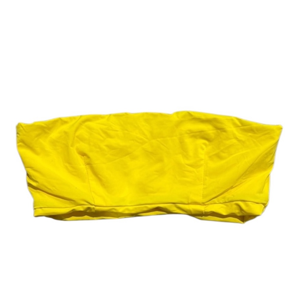 Four Three Seven Yellow Strapless Bikini Top